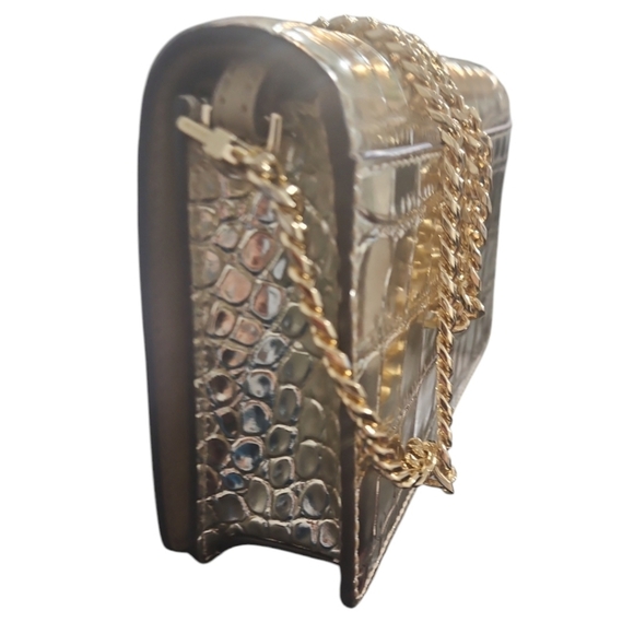 MICHAEL Michael Kors Medium Metallic Crocodile Embossed Leather Crossbod… - Picture 7 of 9